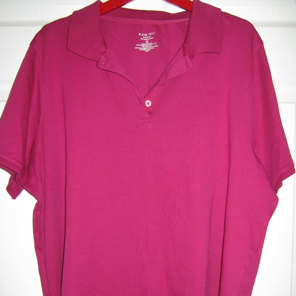 New Raspberry Katie Hill Golf Polo Shirt - 2X - Picture 1 of 4